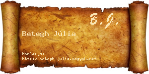Betegh Júlia névjegykártya